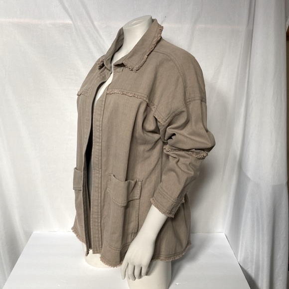 DEMOCRACY Jeans Women’s Brown Denim Open Jacket Size Médium Frayed Detai… - Picture 4 of 8